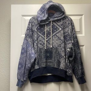 American Eagle cropped oversized bandanna hoodie